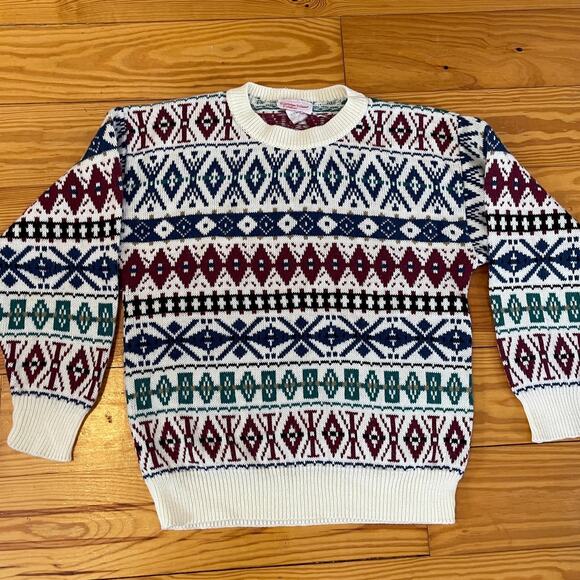 Vintage Carriage Court Classics Fair Isle Sweater Womens Medium Mens XS - Picture 1 of 4